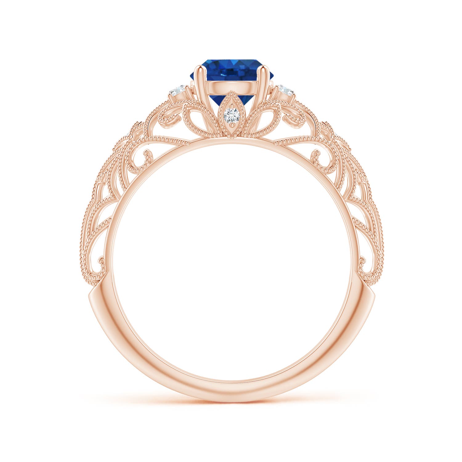 AAA - Blue Sapphire / 1.07 CT / 14 KT Rose Gold