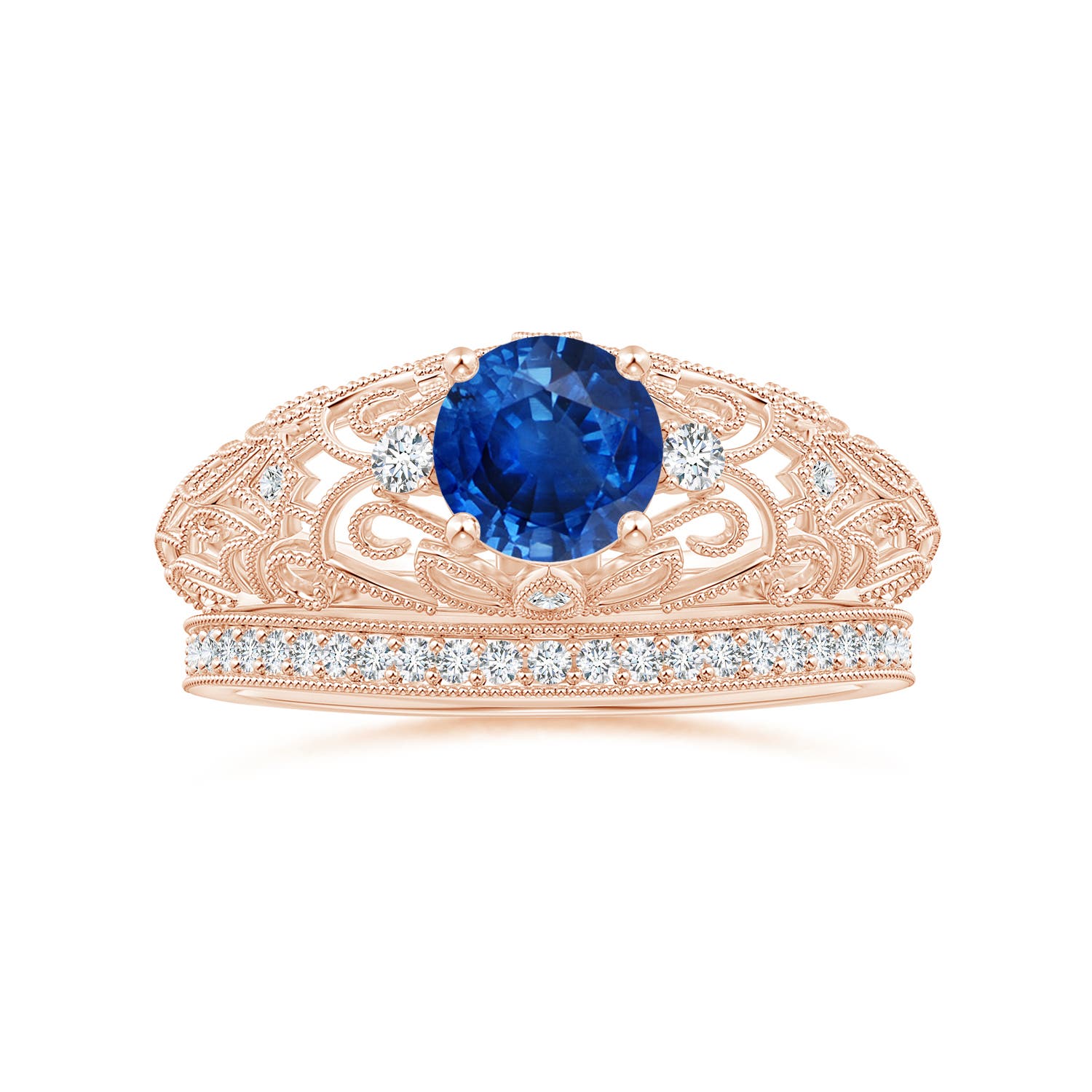 AAA - Blue Sapphire / 1.07 CT / 14 KT Rose Gold