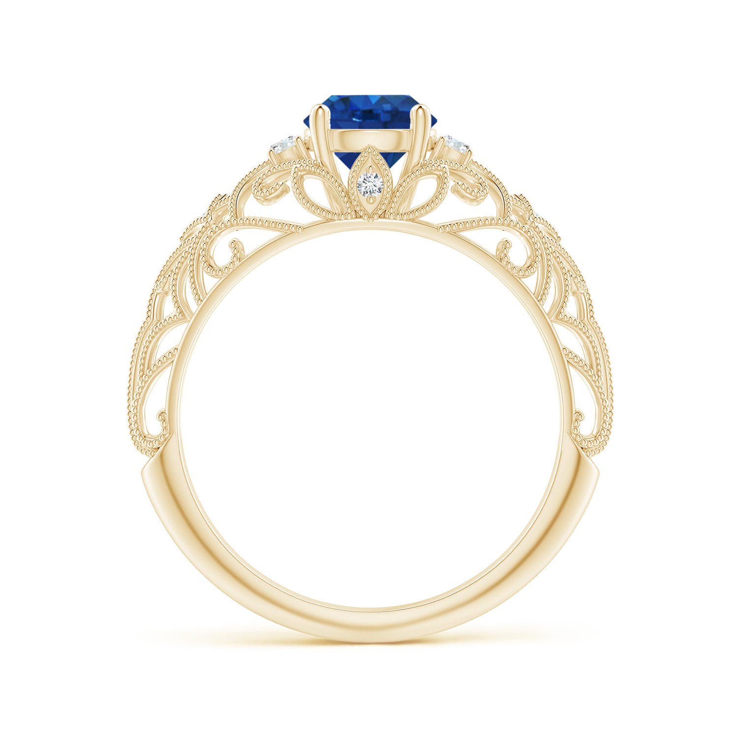 AAA - Blue Sapphire / 1.07 CT / 14 KT Yellow Gold