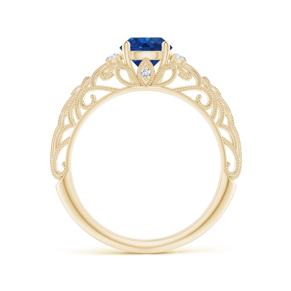 6mm AAA Aeon Vintage Style Solitaire Sapphire Filigree Engagement Ring in Yellow Gold side-1