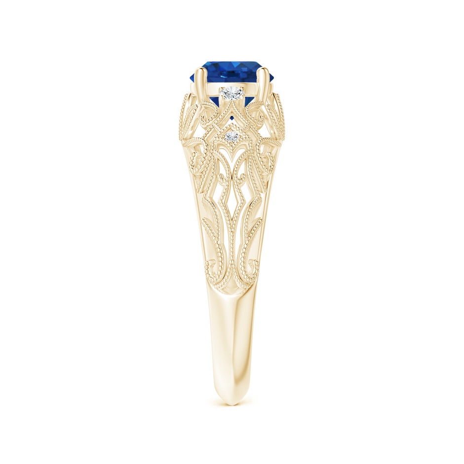 6mm AAA Aeon Vintage Style Solitaire Sapphire Filigree Engagement Ring in Yellow Gold side-2