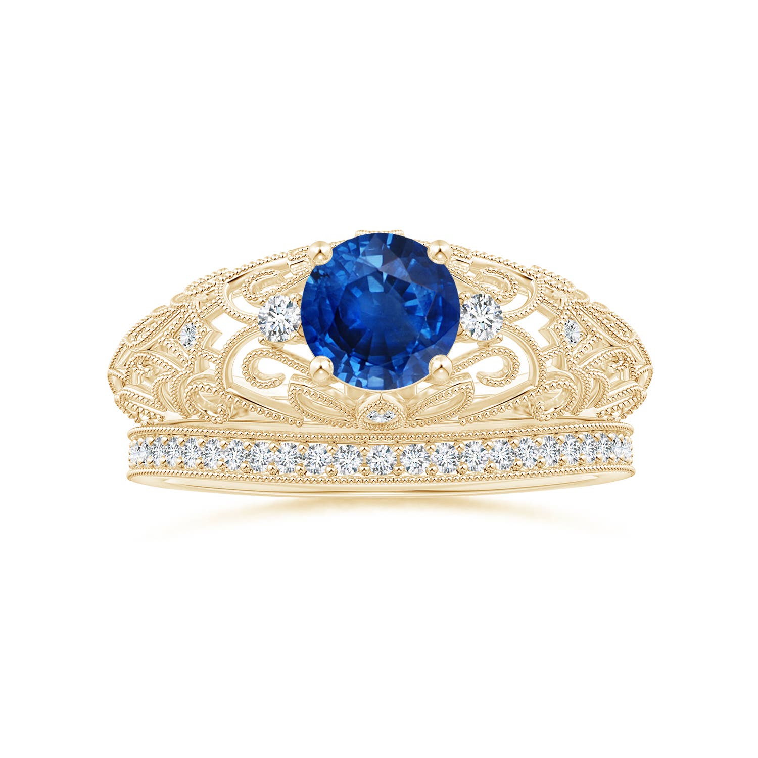 AAA - Blue Sapphire / 1.07 CT / 14 KT Yellow Gold