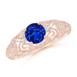 Round Lab-Grown Lab Grown Blue Sapphire