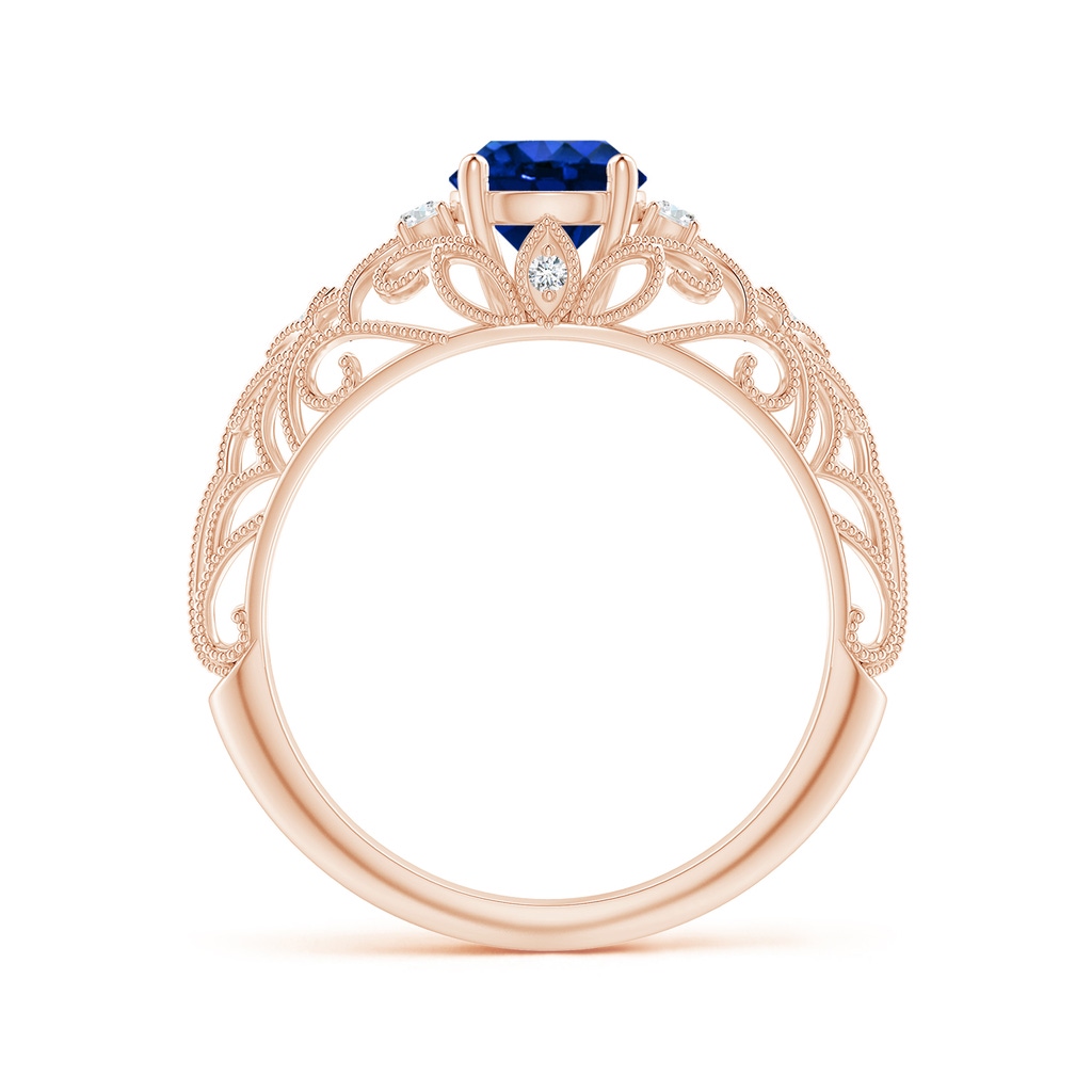 6mm Lab-Grown Aeon Vintage Style Solitaire Sapphire Filigree Engagement Ring in Rose Gold - side_1