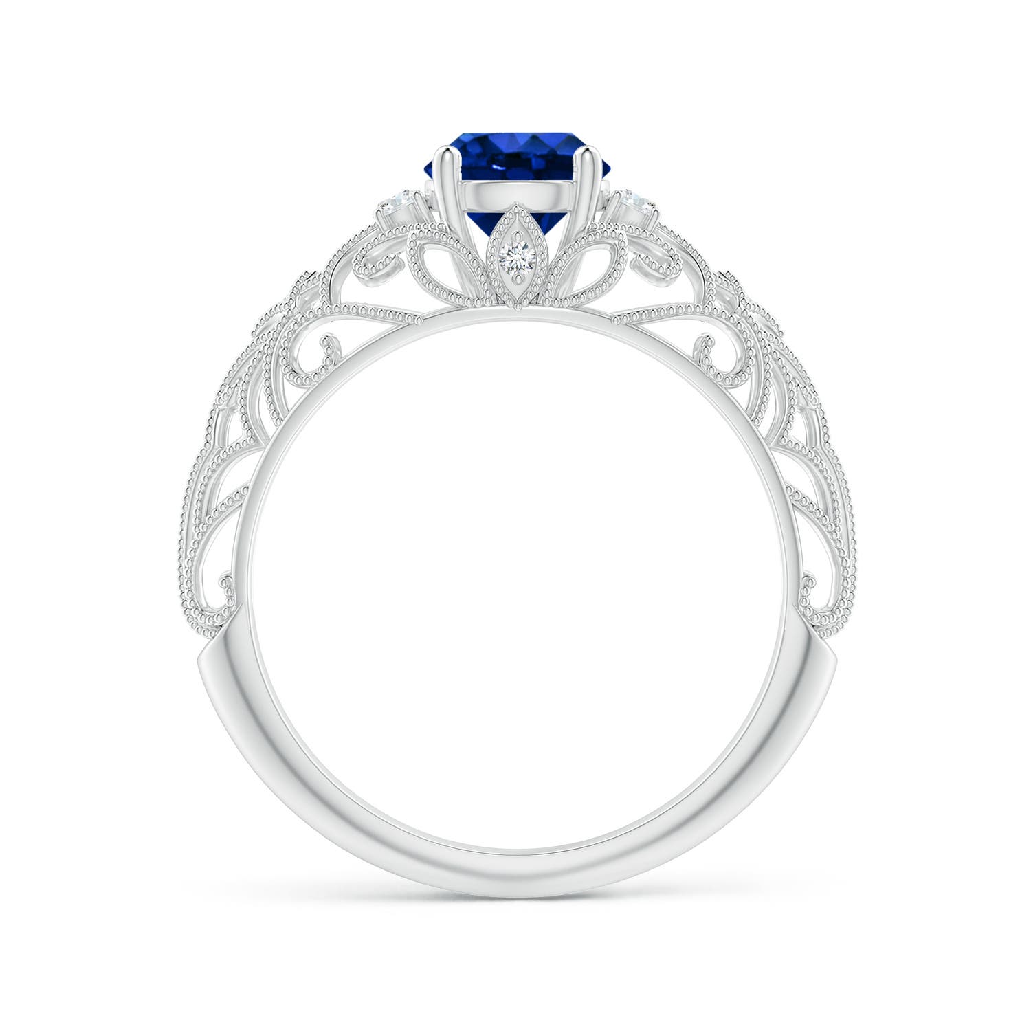 AAAA - Blue Sapphire / 1.07 CT / 14 KT White Gold