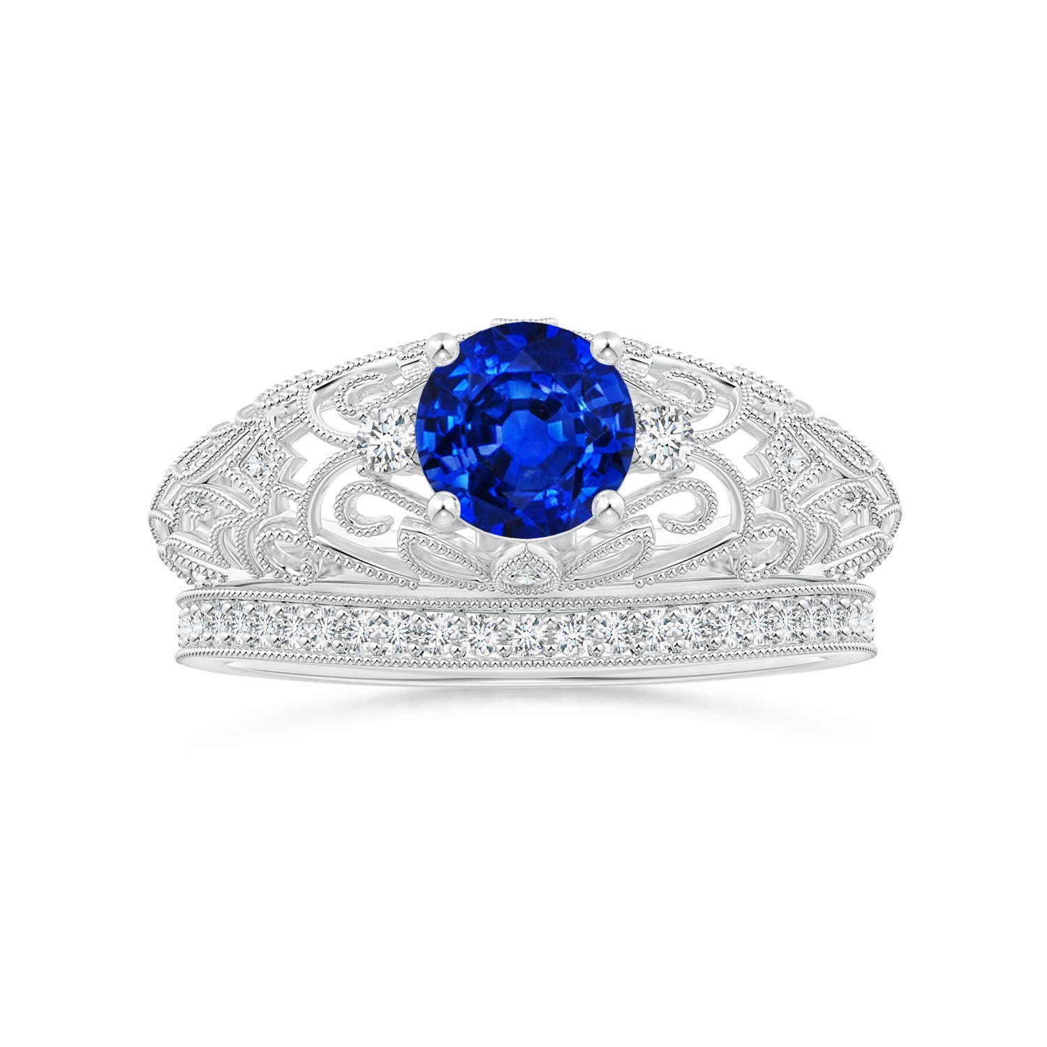 AAAA - Blue Sapphire / 1.07 CT / 14 KT White Gold