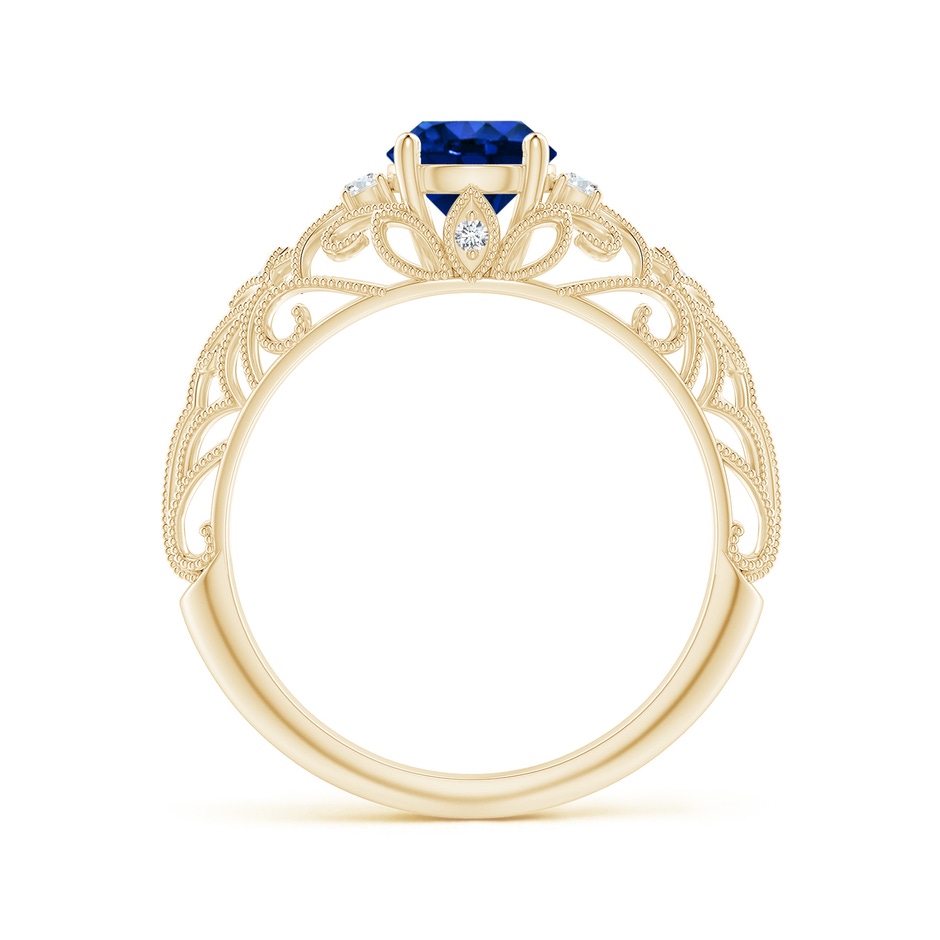 6mm AAAA Aeon Vintage Style Solitaire Sapphire Filigree Engagement Ring in Yellow Gold side-1