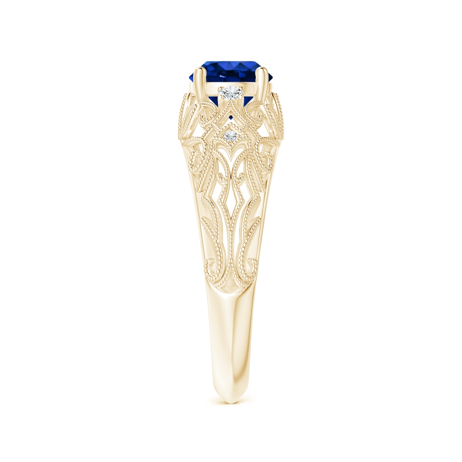 6mm AAAA Aeon Vintage Style Solitaire Sapphire Filigree Engagement Ring in Yellow Gold side-2