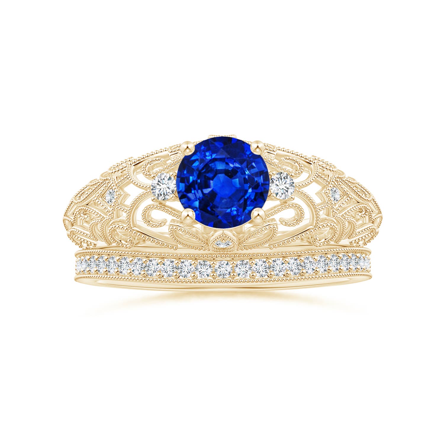 AAAA - Blue Sapphire / 1.07 CT / 14 KT Yellow Gold