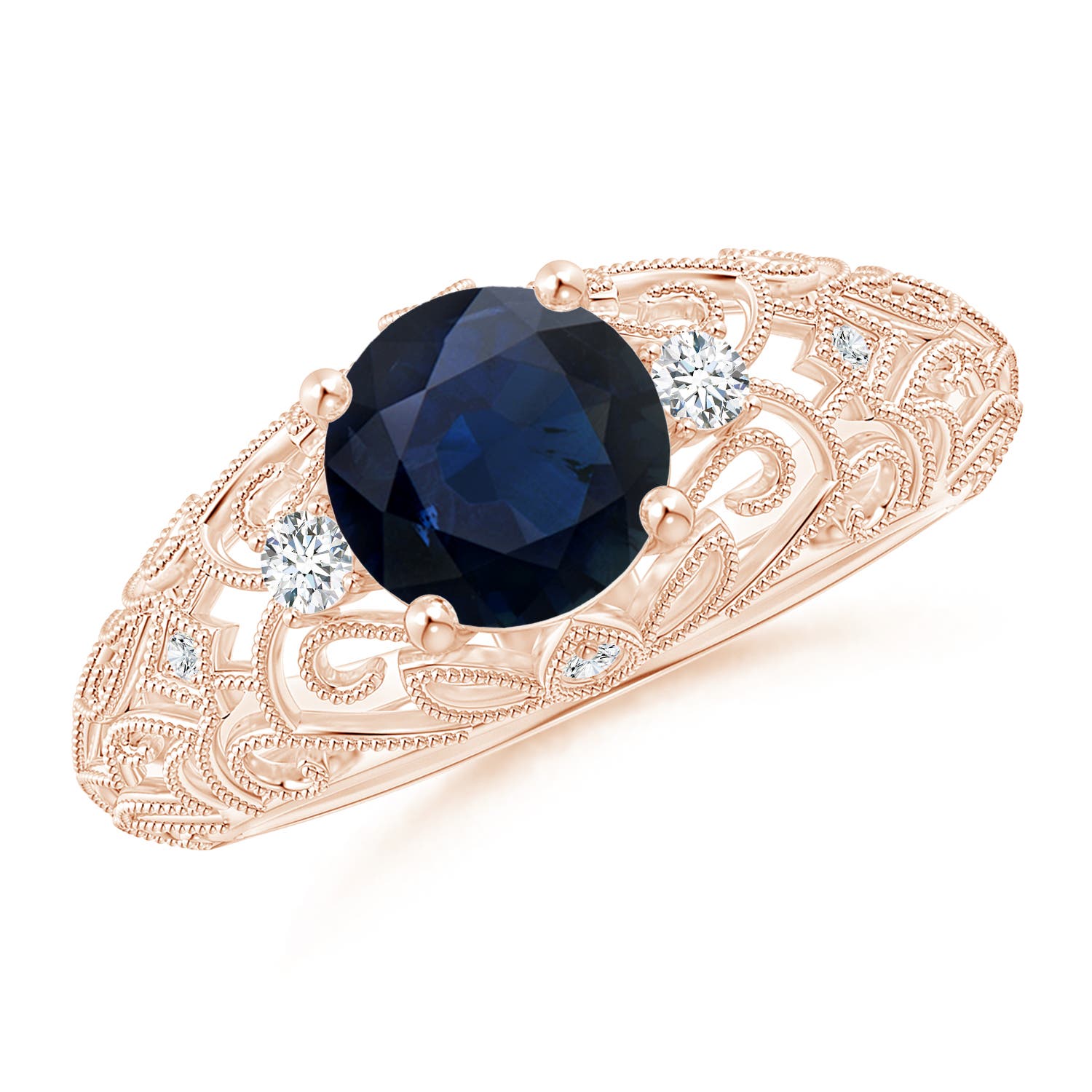 A - Blue Sapphire / 1.7 CT / 14 KT Rose Gold