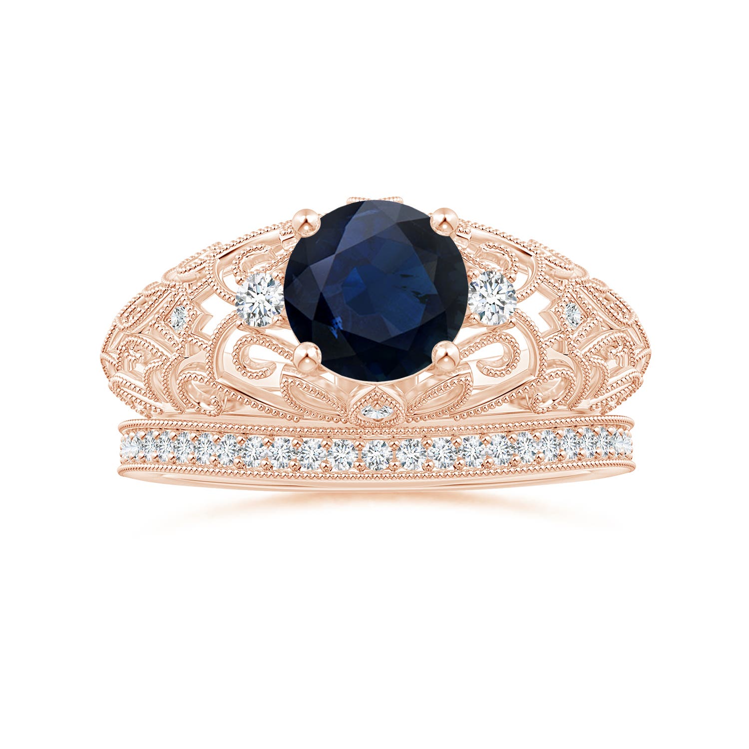 A - Blue Sapphire / 1.7 CT / 14 KT Rose Gold