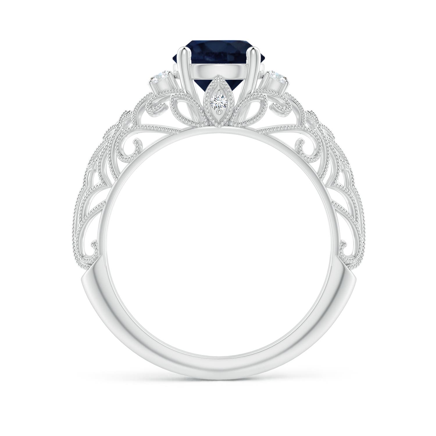 A - Blue Sapphire / 1.7 CT / 14 KT White Gold