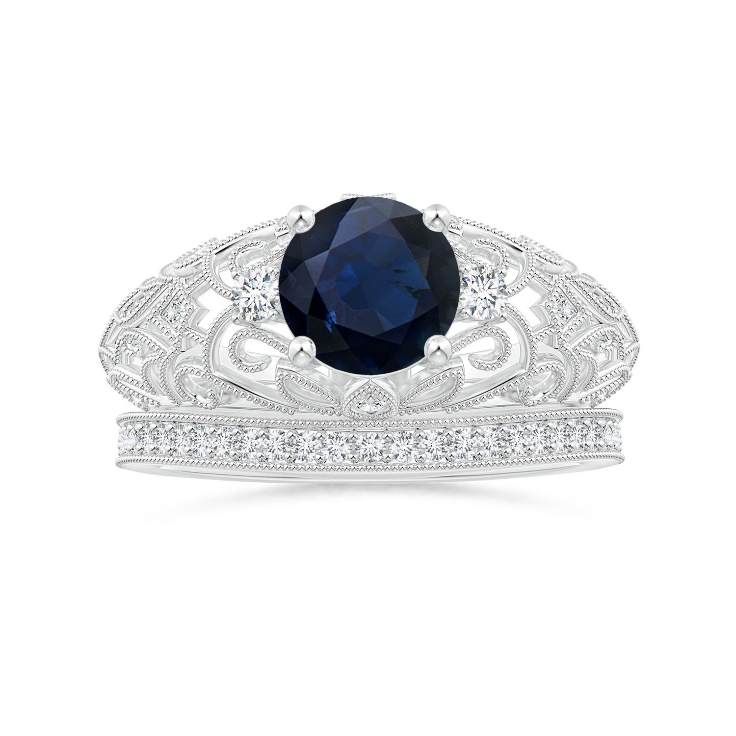 A - Blue Sapphire / 1.7 CT / 14 KT White Gold