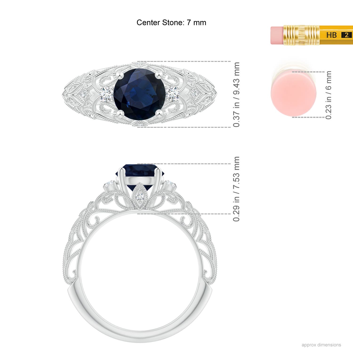 A - Blue Sapphire / 1.7 CT / 14 KT White Gold