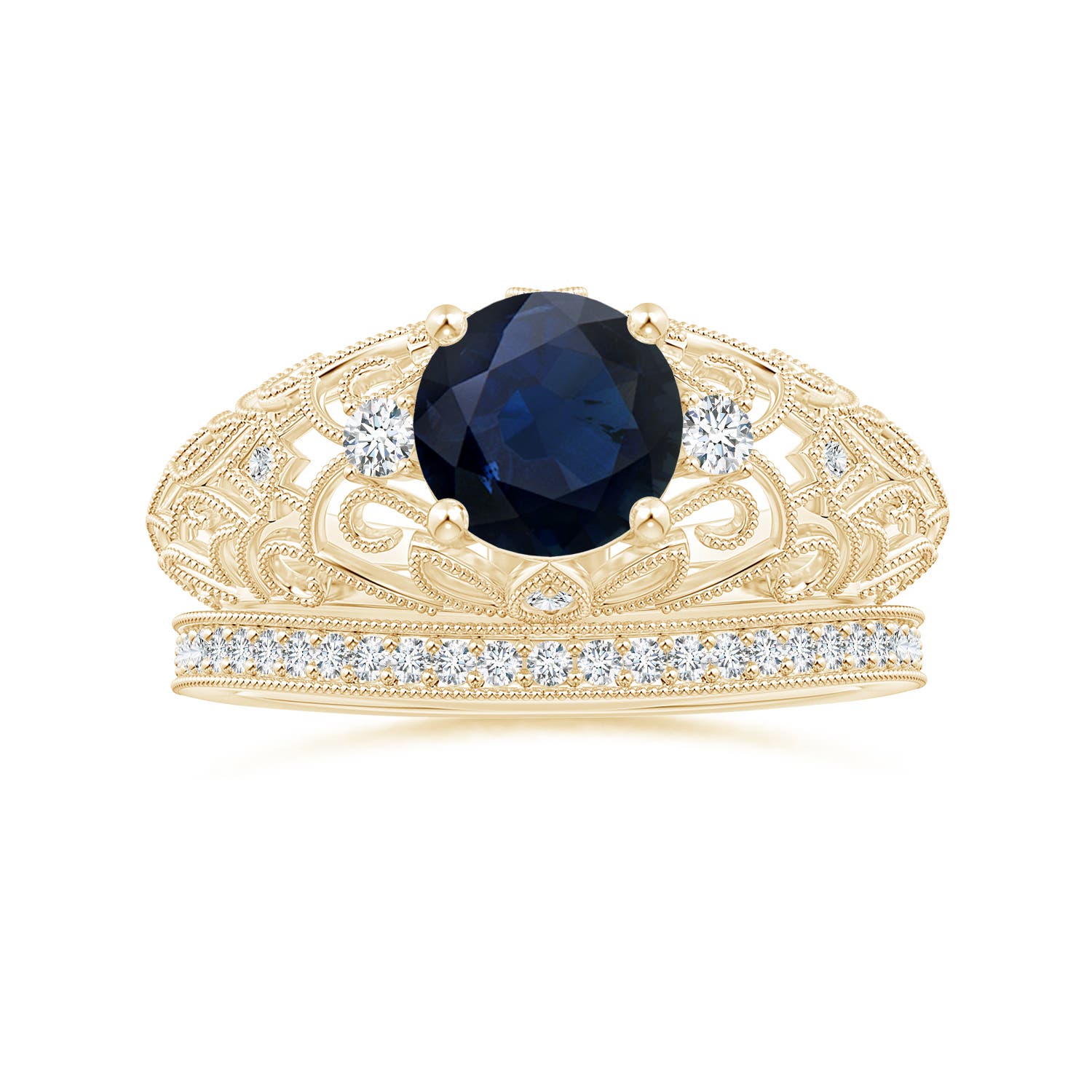 A - Blue Sapphire / 1.7 CT / 14 KT Yellow Gold