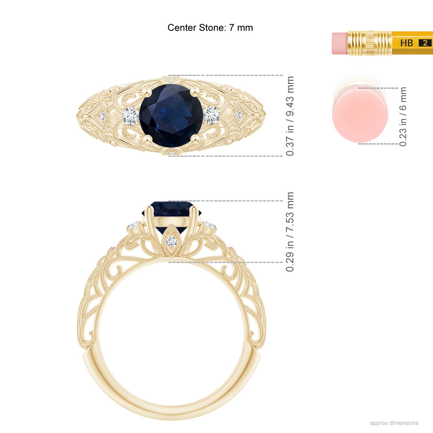 A - Blue Sapphire / 1.7 CT / 14 KT Yellow Gold