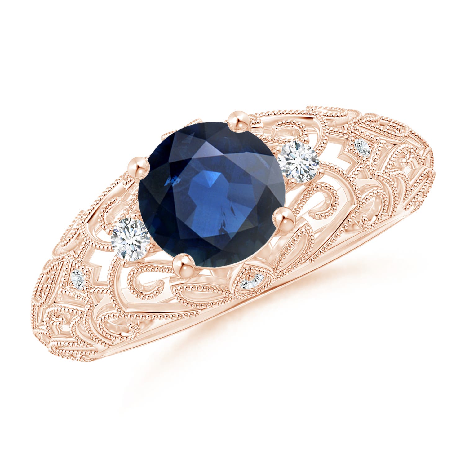 AA - Blue Sapphire / 1.7 CT / 14 KT Rose Gold