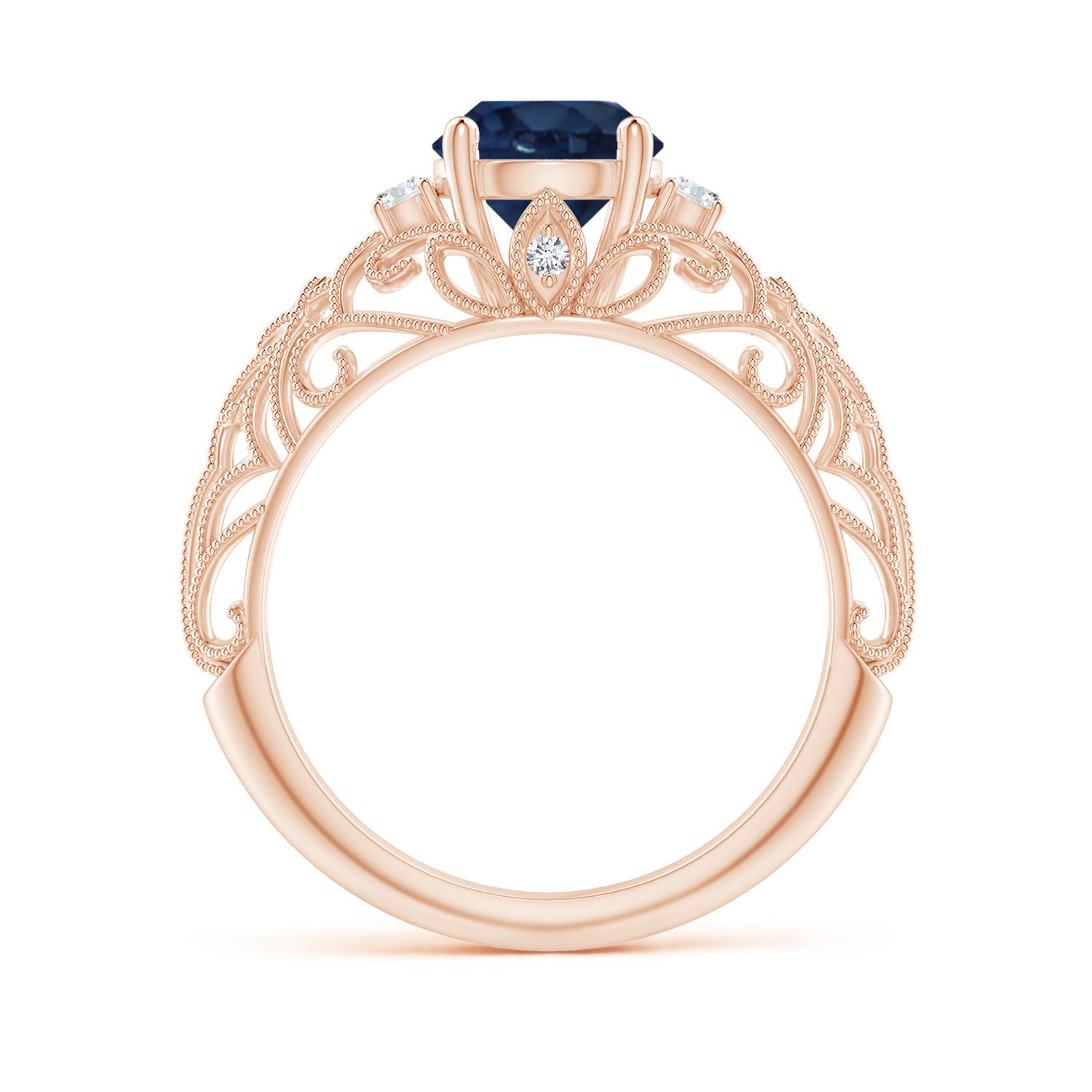 AA - Blue Sapphire / 1.7 CT / 14 KT Rose Gold