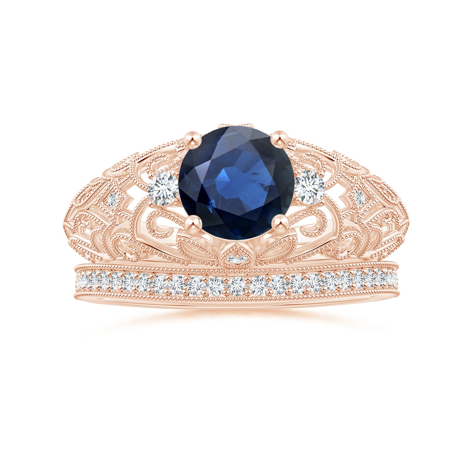 AA - Blue Sapphire / 1.7 CT / 14 KT Rose Gold