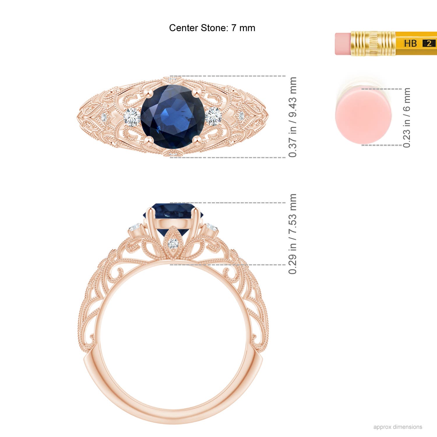 AA - Blue Sapphire / 1.7 CT / 14 KT Rose Gold