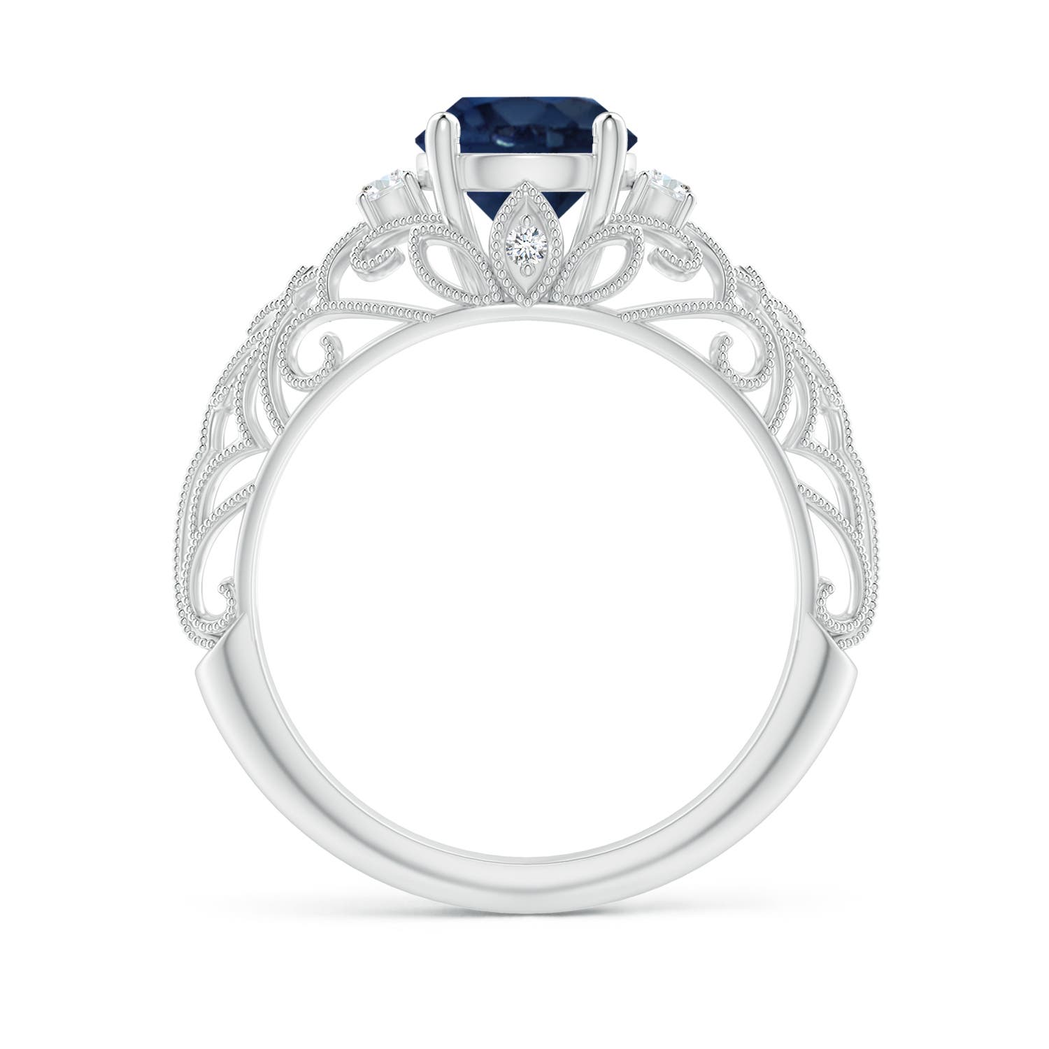 AA - Blue Sapphire / 1.7 CT / 14 KT White Gold