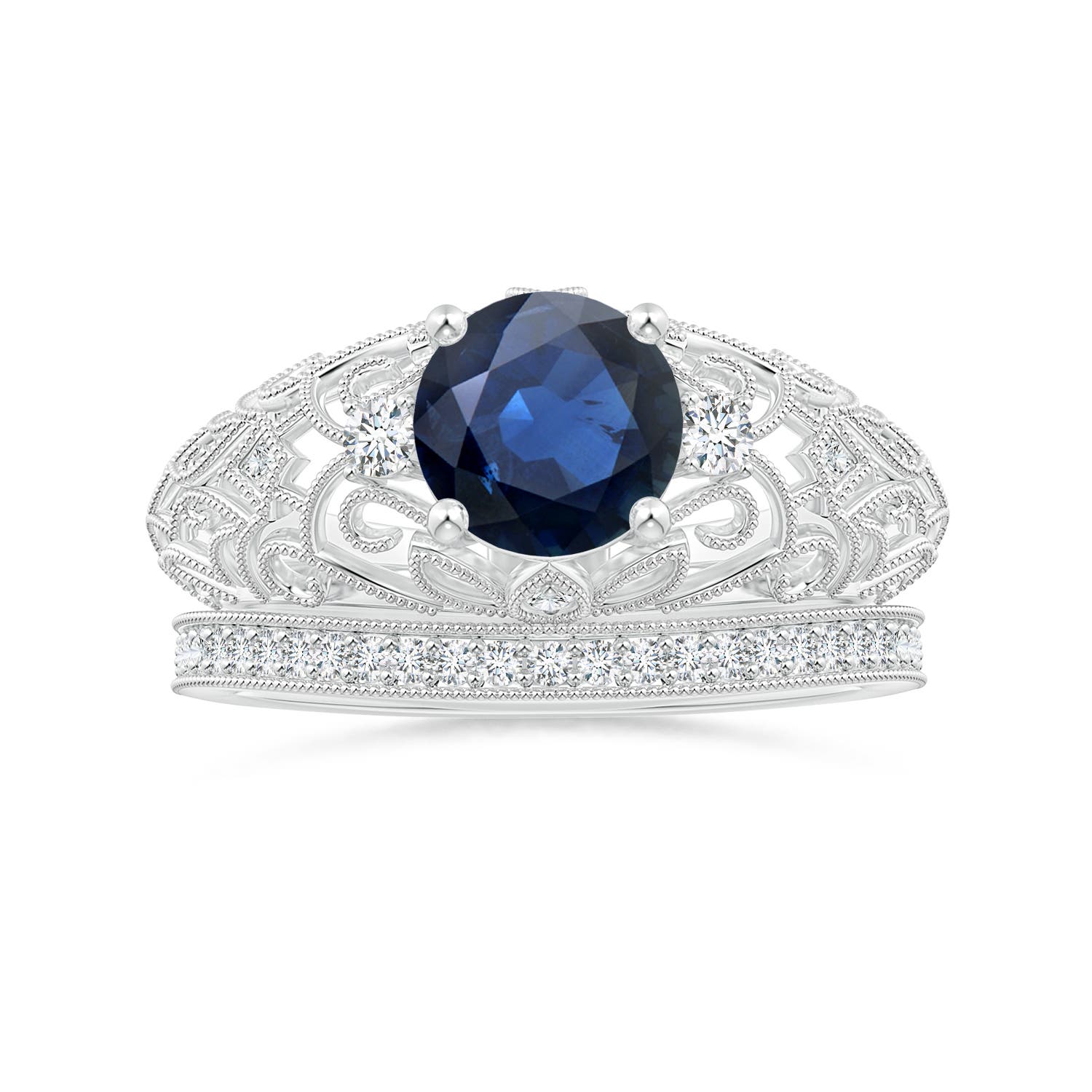 AA - Blue Sapphire / 1.7 CT / 14 KT White Gold