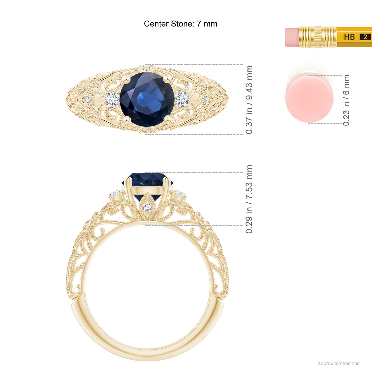 AA - Blue Sapphire / 1.7 CT / 14 KT Yellow Gold