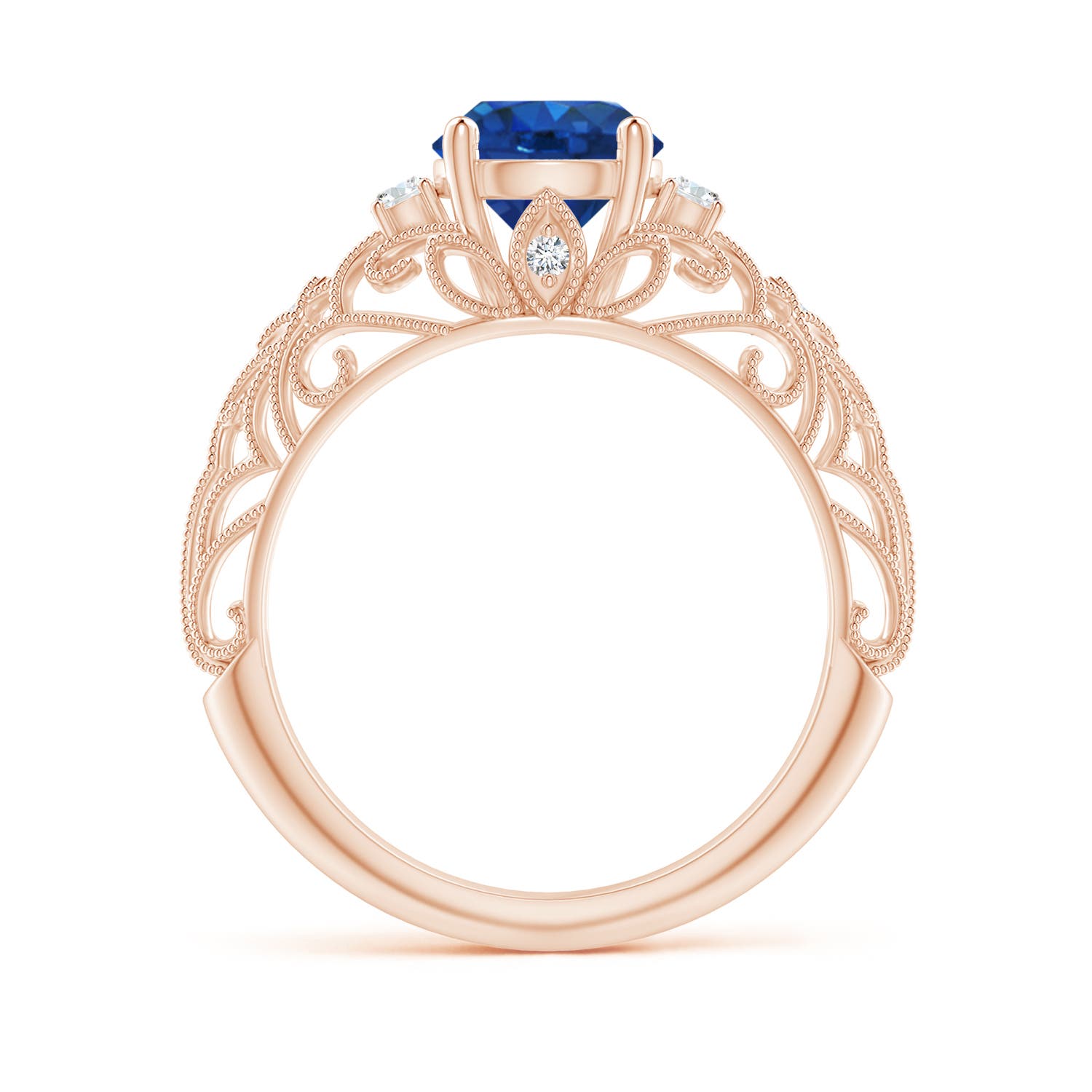 AAA - Blue Sapphire / 1.7 CT / 14 KT Rose Gold