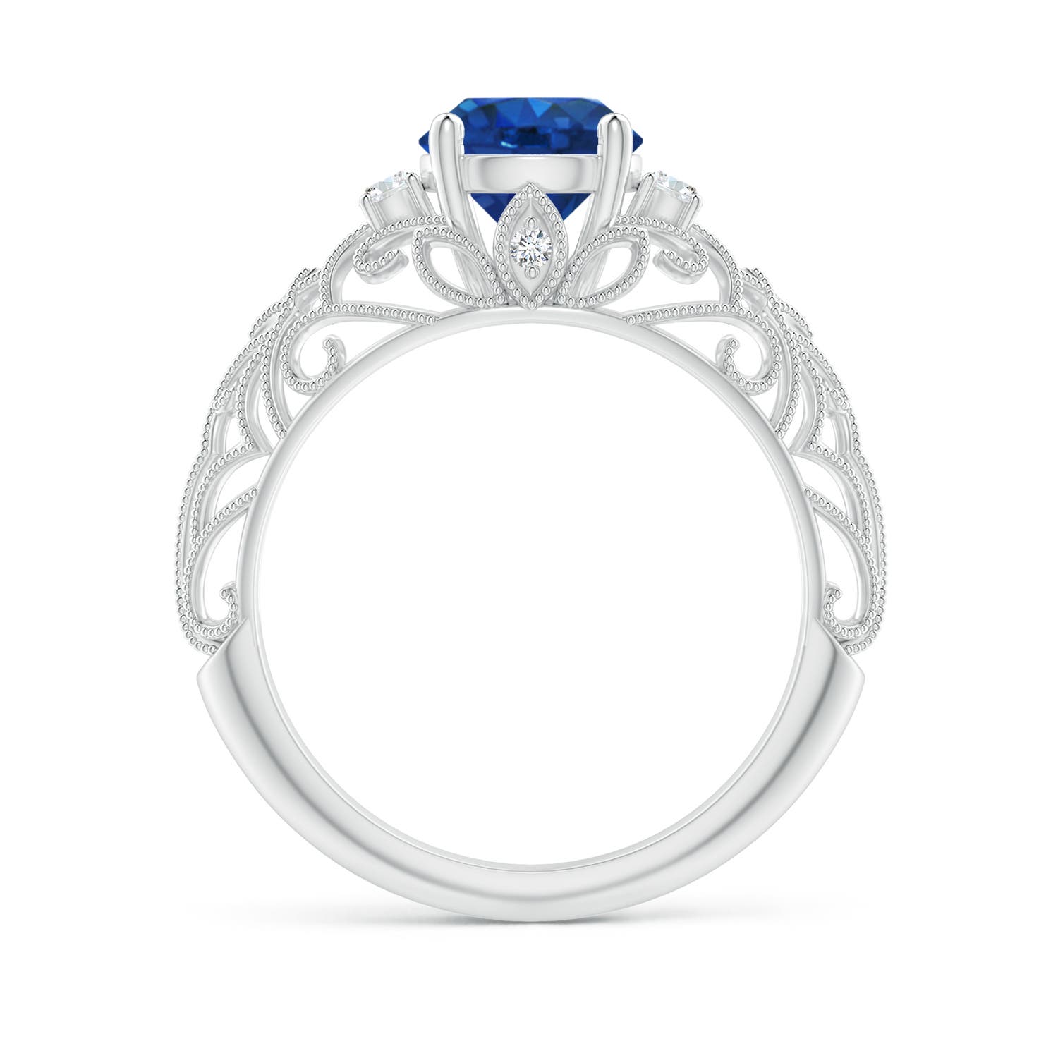 AAA - Blue Sapphire / 1.7 CT / 14 KT White Gold