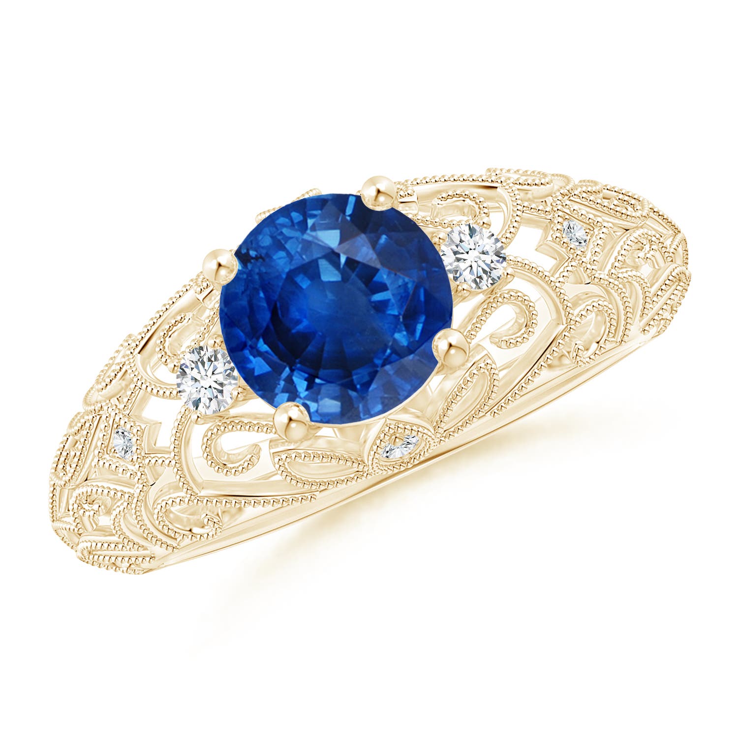 AAA - Blue Sapphire / 1.7 CT / 14 KT Yellow Gold