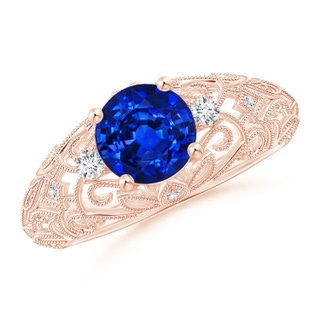 Round Lab-Grown Lab Grown Blue Sapphire