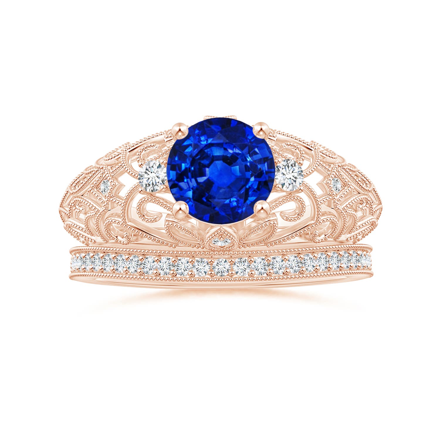 AAAA - Blue Sapphire / 1.7 CT / 14 KT Rose Gold