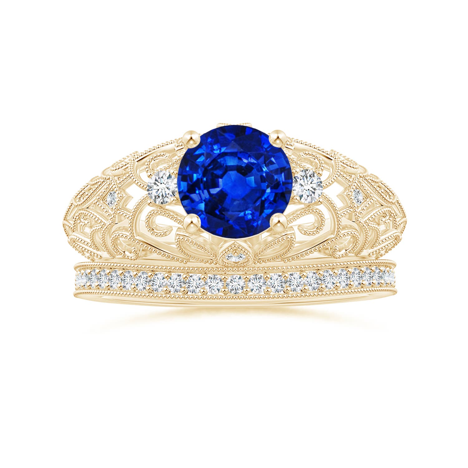 AAAA - Blue Sapphire / 1.7 CT / 14 KT Yellow Gold