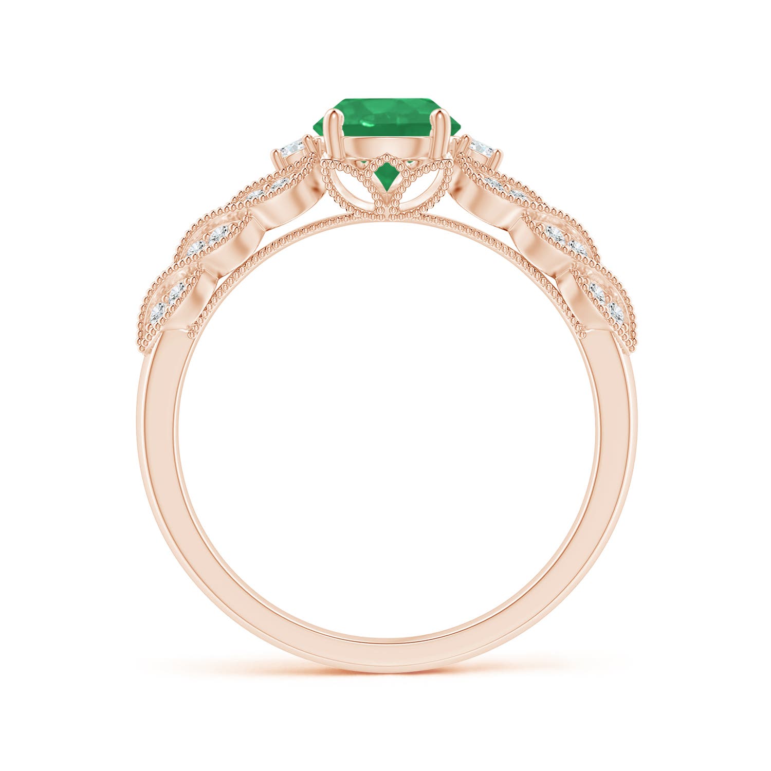 A - Emerald / 0.94 CT / 14 KT Rose Gold