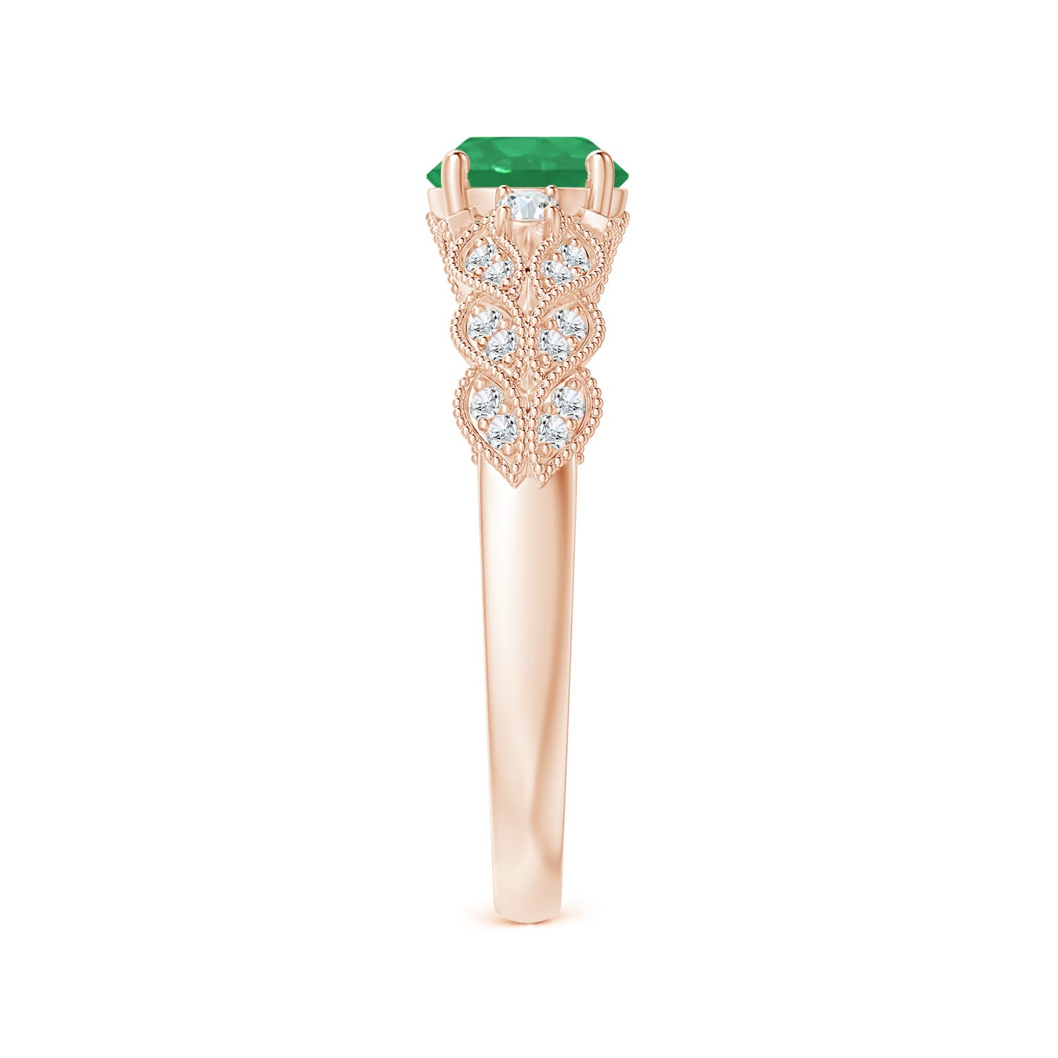 A - Emerald / 0.94 CT / 14 KT Rose Gold