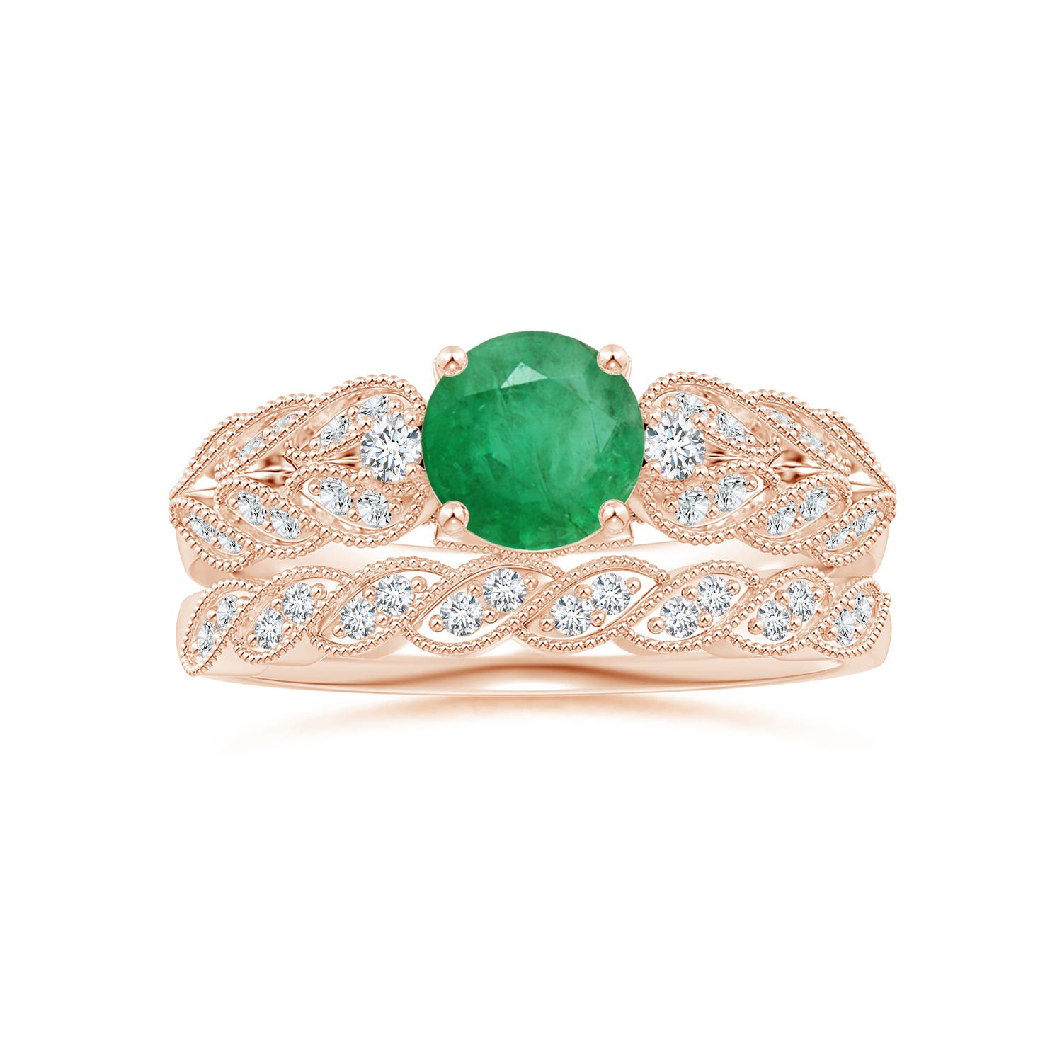 A - Emerald / 0.94 CT / 14 KT Rose Gold