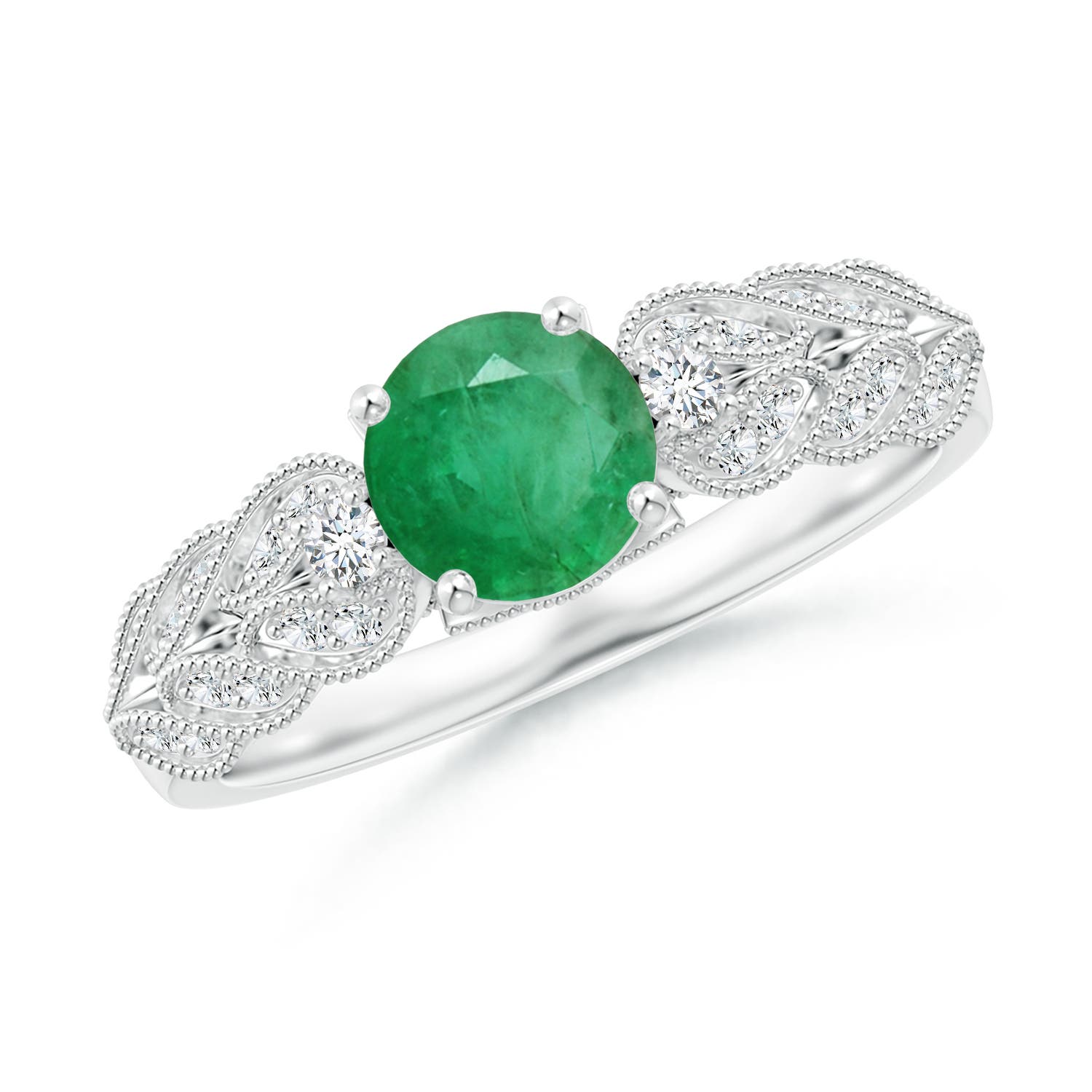 A - Emerald / 0.94 CT / 14 KT White Gold