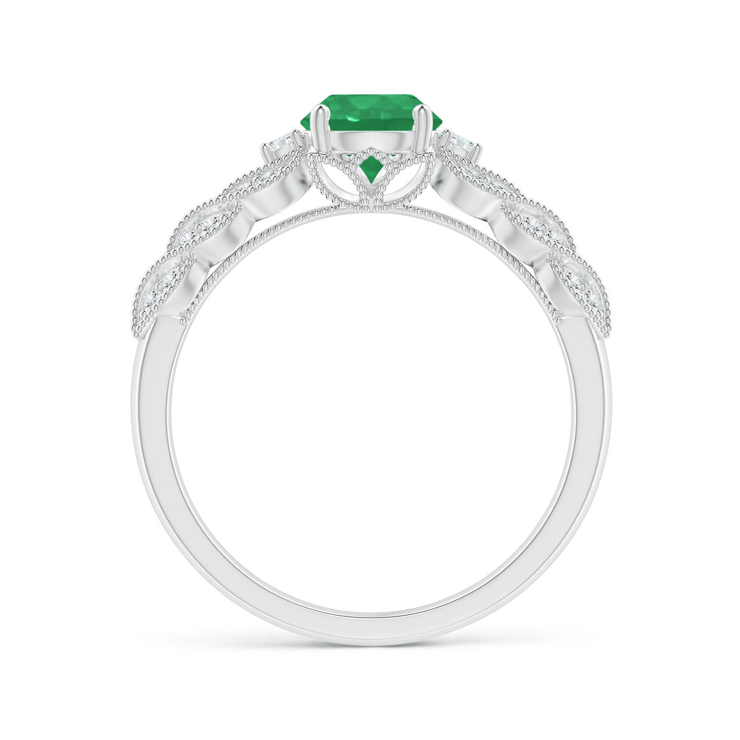 A - Emerald / 0.94 CT / 14 KT White Gold