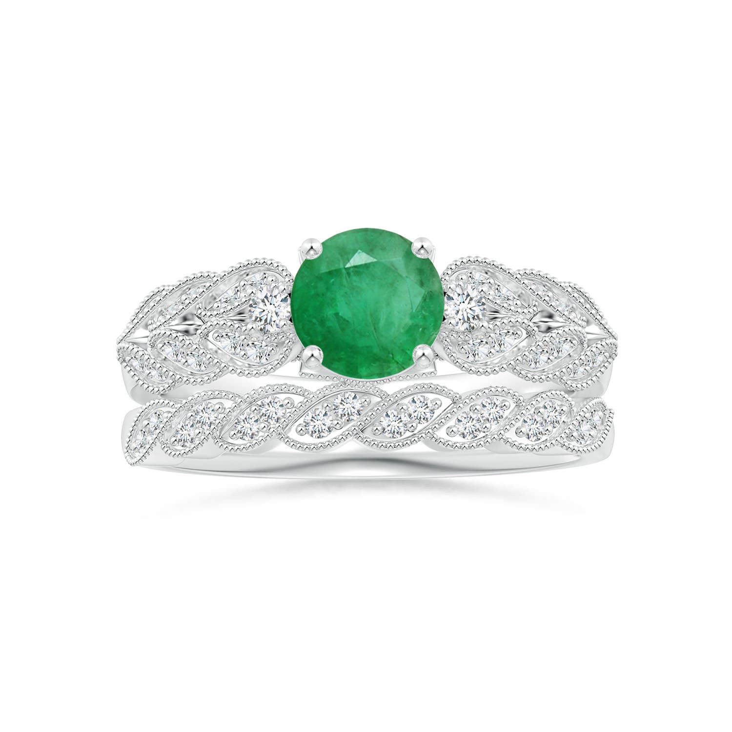 A - Emerald / 0.94 CT / 14 KT White Gold