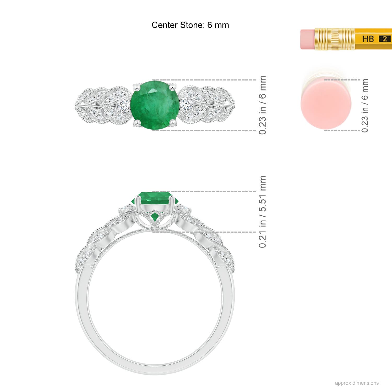 A - Emerald / 0.94 CT / 14 KT White Gold