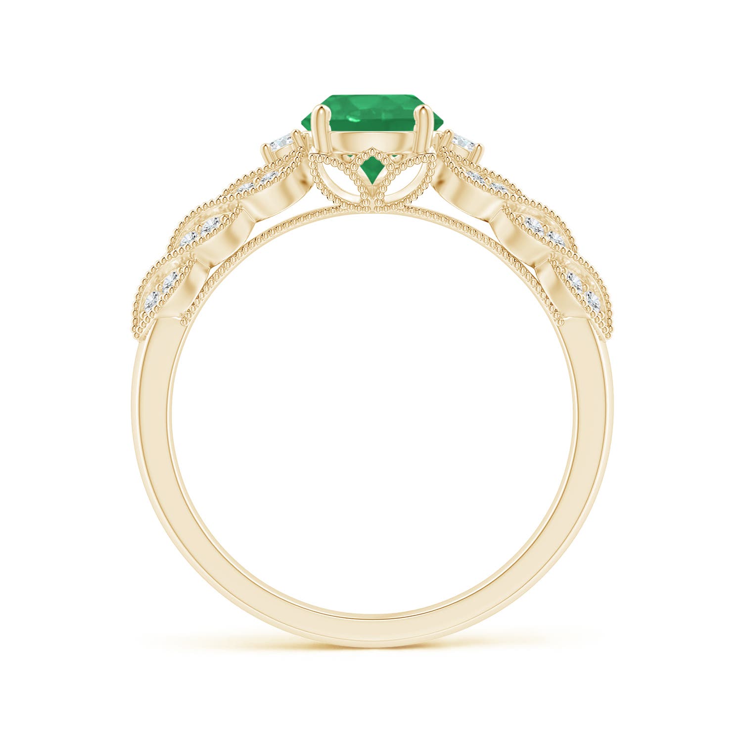 A - Emerald / 0.94 CT / 14 KT Yellow Gold