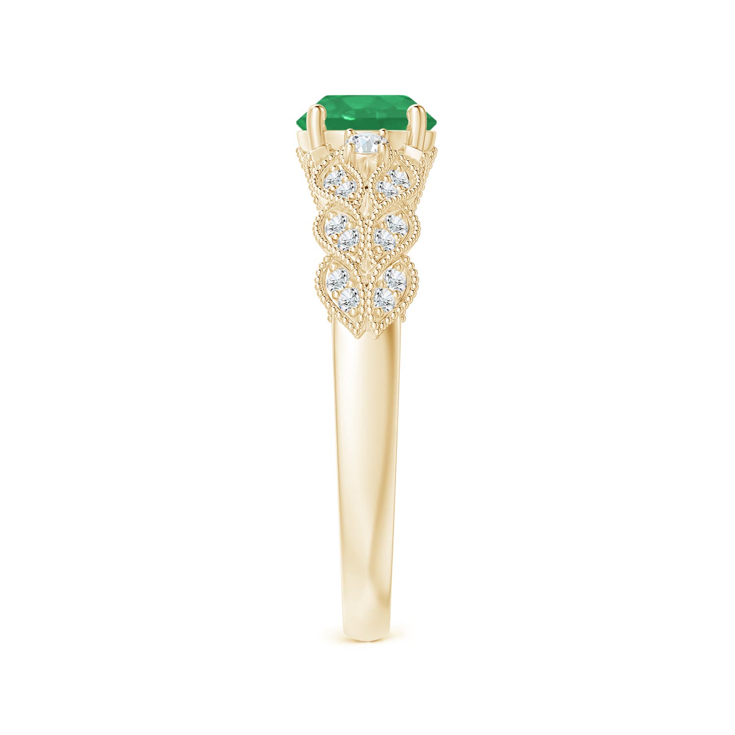 A - Emerald / 0.94 CT / 14 KT Yellow Gold