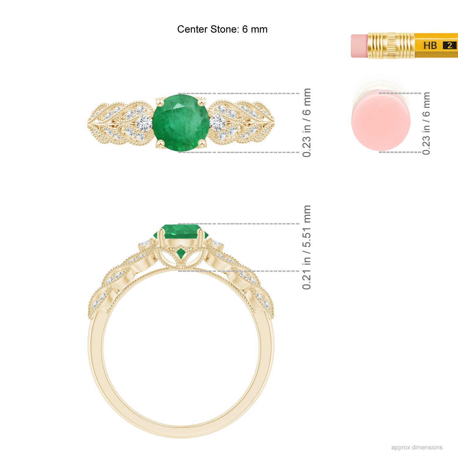 A - Emerald / 0.94 CT / 14 KT Yellow Gold