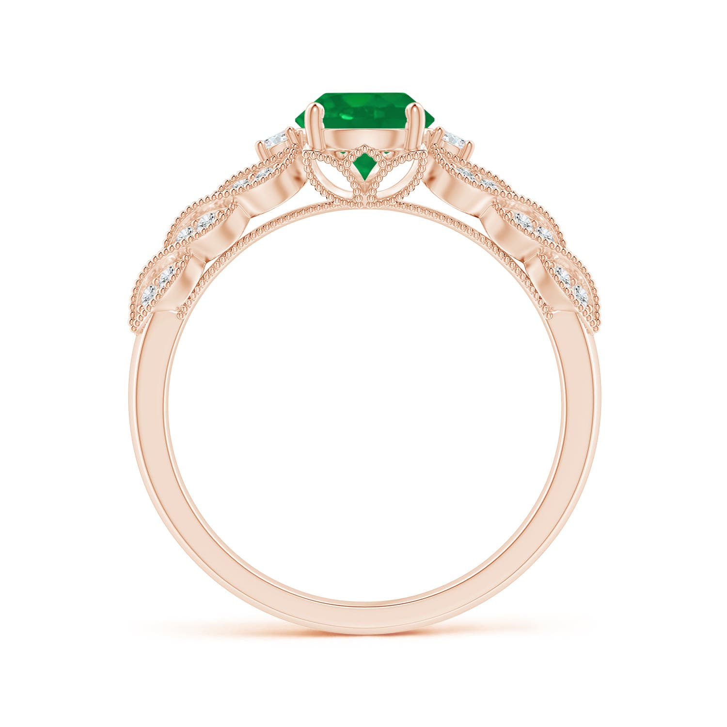 AA - Emerald / 0.94 CT / 14 KT Rose Gold