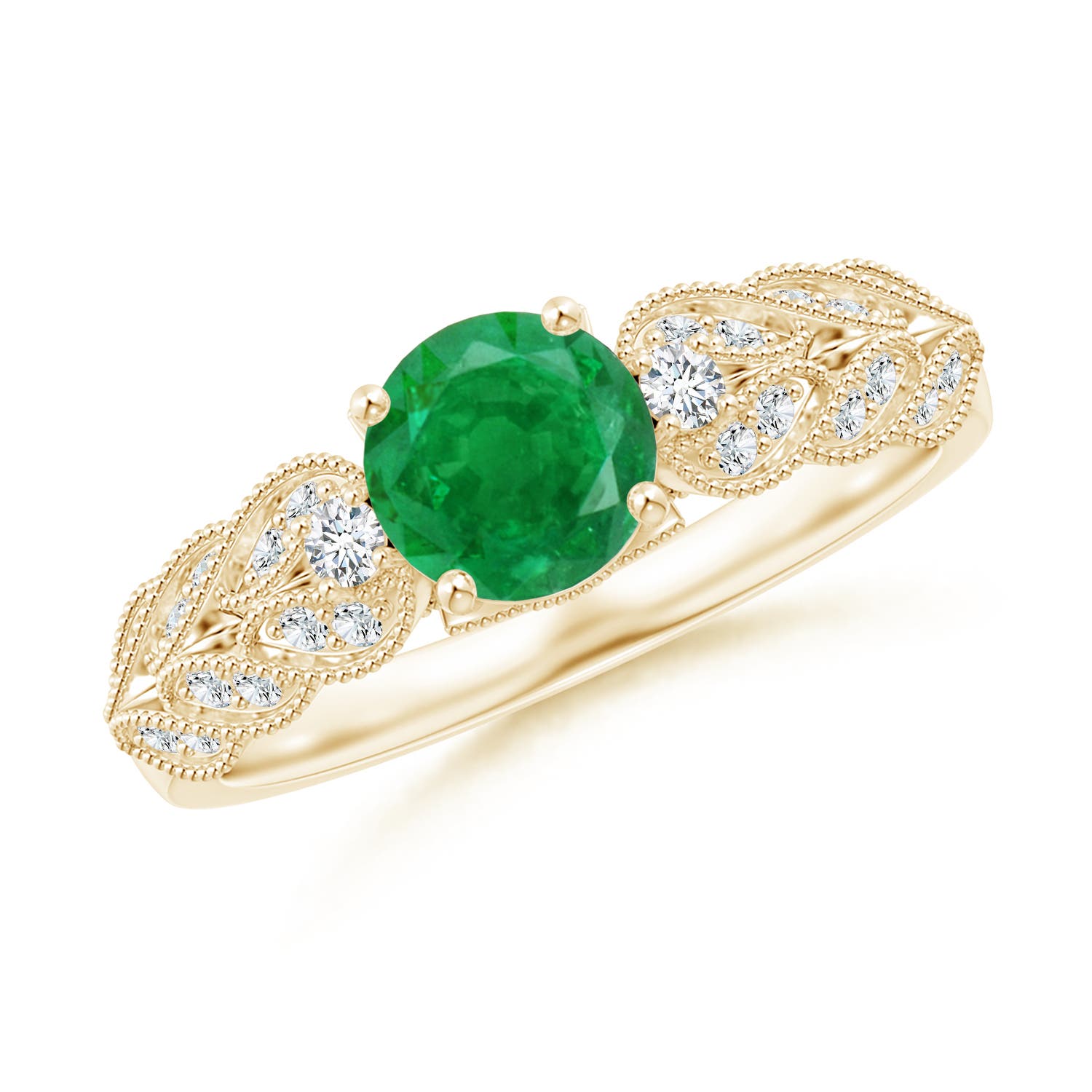 AA - Emerald / 0.94 CT / 14 KT Yellow Gold