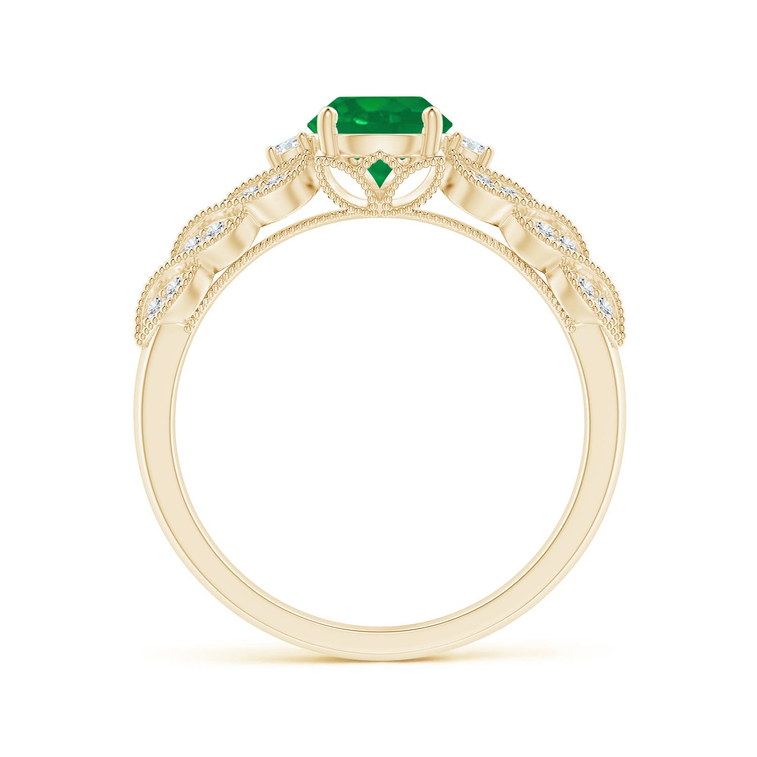 AA - Emerald / 0.94 CT / 14 KT Yellow Gold