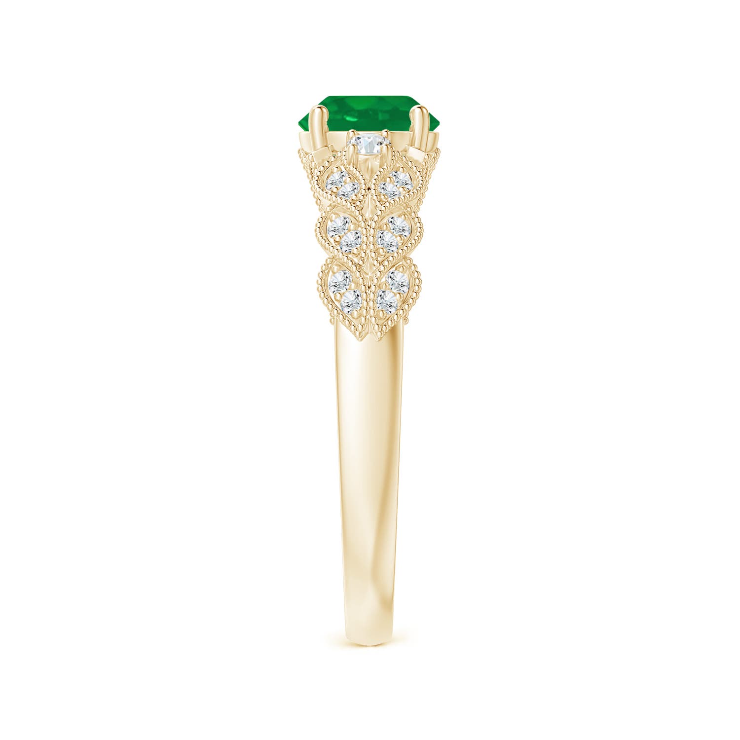 AA - Emerald / 0.94 CT / 14 KT Yellow Gold