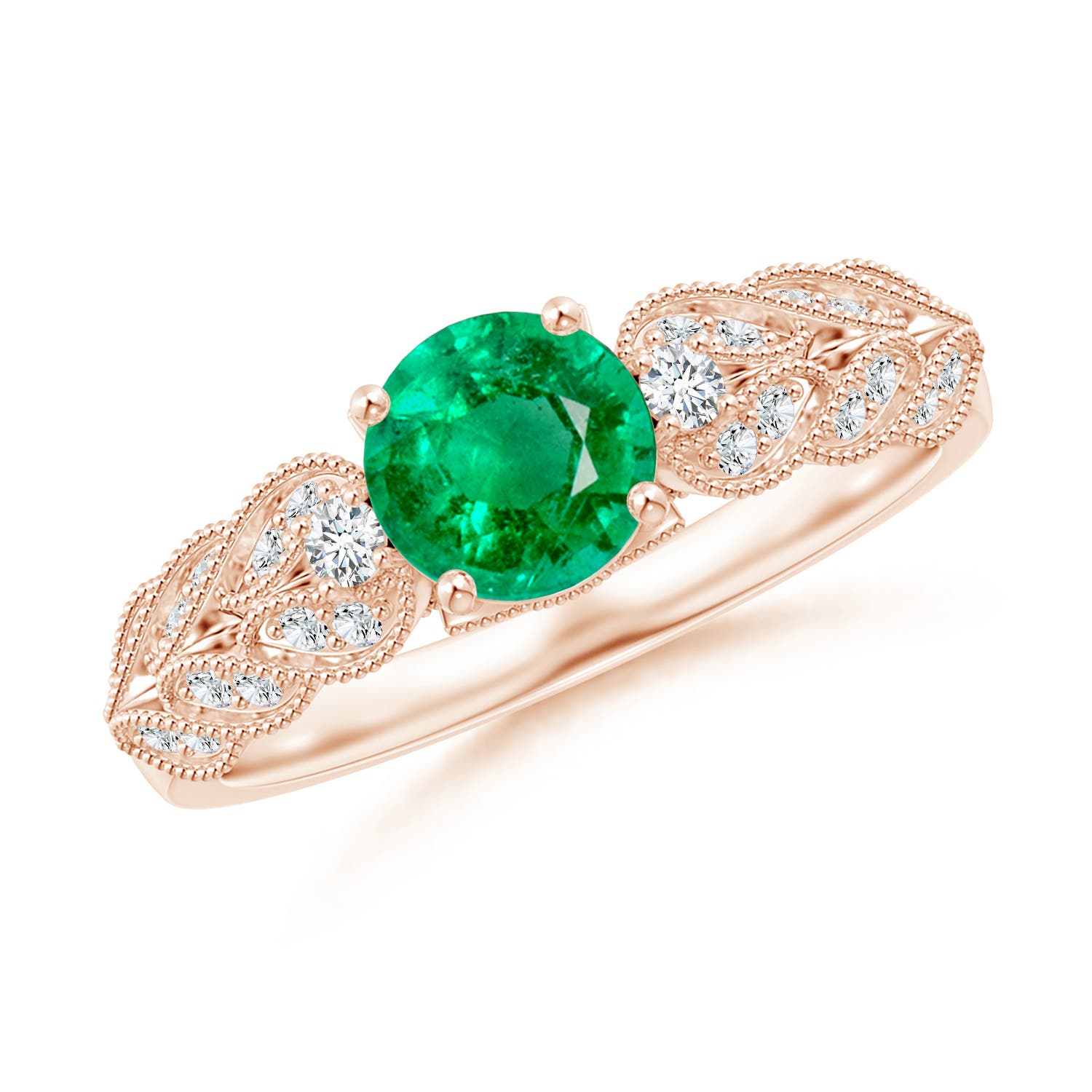 AAA - Emerald / 0.94 CT / 14 KT Rose Gold