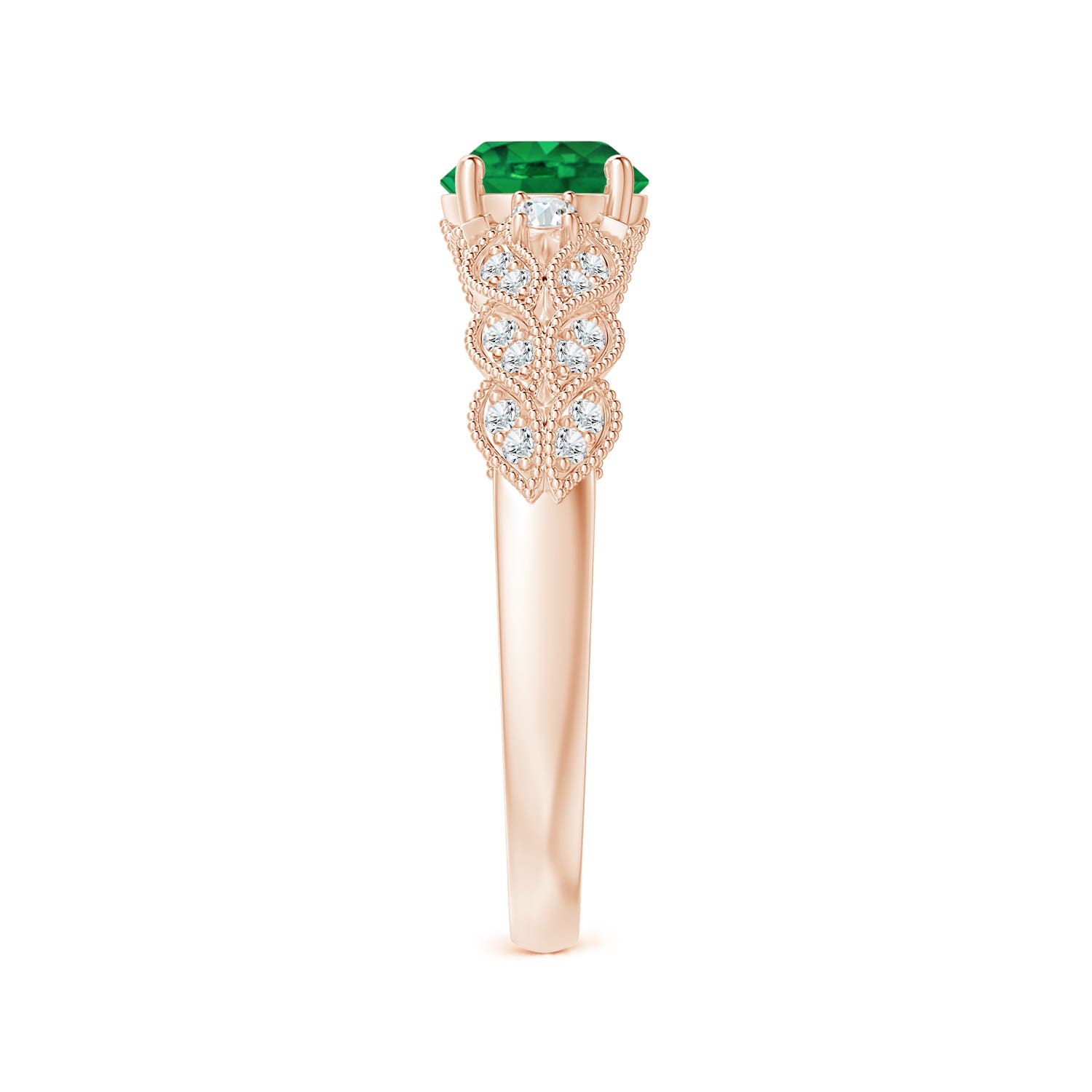 AAA - Emerald / 0.94 CT / 14 KT Rose Gold