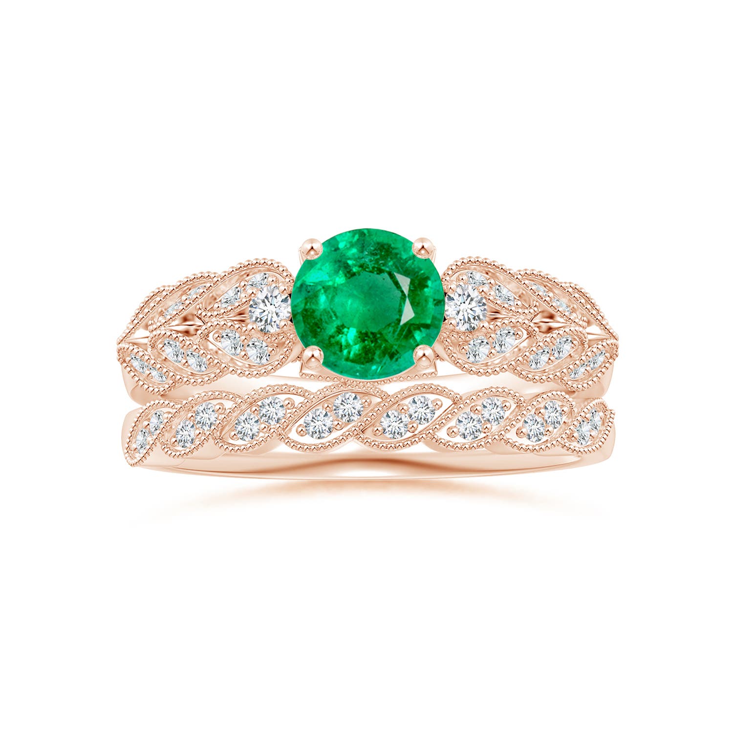 AAA - Emerald / 0.94 CT / 14 KT Rose Gold